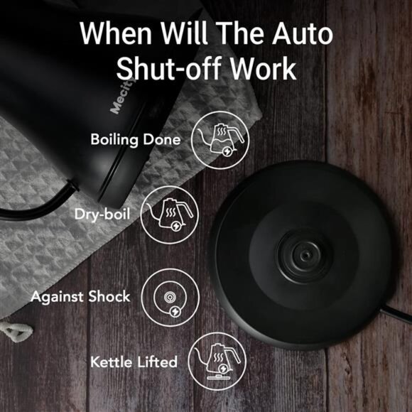 Electric Kettle Gooseneck Water Kettle Stainless Steel Tea Kettle Water Boiler - Picture 6 of 7